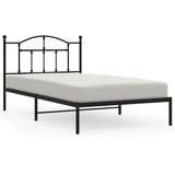 vidaXL Kovinski posteljni okvir z vzglavjem črn 107x203 cm, (20906843) Cene