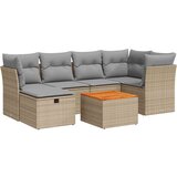 Maison Chic Seti vrtnega pohištva - Vrtna garnitura - Vrtni pohištvo set 7-delna z blazinami bež poli ratan, (21804895) | Shoptok.si