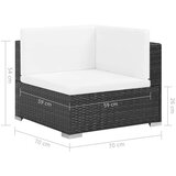  Vrtna sedežna garnitura z blazinami 7-delna poli ratan črna, (20680194) | Shoptok.si