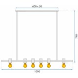 Toolight stropna svjetiljka metal industrijska crna APP480-6CP | shoptok.hr