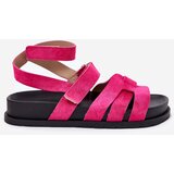 Boto Eco Suede Women's Sandals With Velcro Fuchsia Valpera | Shoptok.si