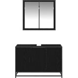  Set namještaja za kupaonicu 2 kom. Crni hrast 90 x 33 x 60 cm | Shoptok.si