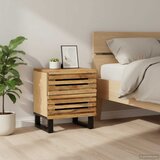  Noćni ormarić 40 x 34 x 46 cm od masivnog grubog drva manga Smeđa | shoptok.hr