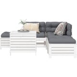  The Living Store Vrtna sedežna garnitura 6-delna bela trdna borovina - Vrtna Sedežna Garnitura, (21460220) | Shoptok.si