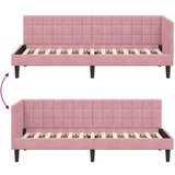  Kutni okvir kreveta s uzglavljem Ružičasta 80 x 200 cm Baršun | shoptok.hr
