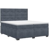  Boxspring krevet s madracem Tamnosiva 200 x 200 cm Baršun | shoptok.hr