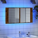 vidaXL LED ormarić s ogledalom boja staro drvo 90x12x45 cm drveni Cijene