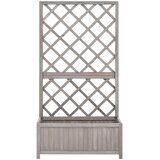  Vrtna sadilica s rešetkom siva 70x30x135 cm od masivne jelovine | shoptok.hr