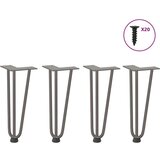 vidaXL Noge za mizo za lase 4 kosi naravno jeklo 30 cm trdno jeklo | Shoptok.si