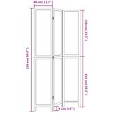  Sobna pregrada s 3 panela bijela od masivnog drva paulovnije 40 x 220 cm | Shoptok.si