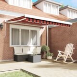 vidaXL Ročna retraktibilna tenda oranžne in rjave barve 350x250 cm | Shoptok.si