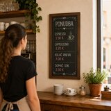  Lesena stenska kredna tabla za gostinstvo M 79x45 cm | Shoptok.si