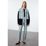 Trendyol Blue Black Knitwear Detailed Oversize Denim Jacket | ePonuda.com