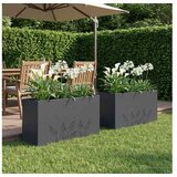 vidaXL Vrtna saksija 2 kom. Antracit 100 x 30 x 49 cm Čelična vrata - Antracit 100 x 30 x 49 cm 2 | shoptok.hr