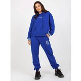 Fashion Hunters Dark blue loose sweatshirt set with pants Cene