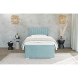 Ropez Svijetlo plavi tapecirani krevet s prostorom za odlaganje s podnicom 100x200 cm Bunny – | shoptok.hr