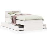 vidaXL Posteljni okvir brez vzmetnice z vzglavjem 75x190 cm borovina, (21322546) Cene