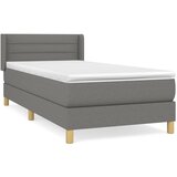  Okvir kreveta s oprugama i madrac tamnosivi 80x200cm od tkanine | shoptok.hr
