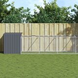 vidaXL Pasja uta z izhodom antracitna 110x1221x110 cm pocinkano jeklo | Shoptok.si