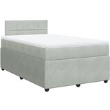 Maison Chic Box spring postelja - Vzmetna postelja z vzmetnico svetlo siva 120x200 cm žamet SL5625, (21905507) | Shoptok.si
