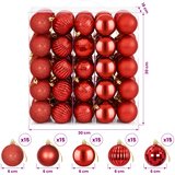  Set božićnih kuglica 75 kom. Crvena 6 cm Polistiren | shoptok.hr