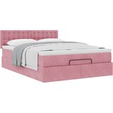  Otomanski krevet s madracem ružičasti 140x190 cm baršunasti | Eponuda.com