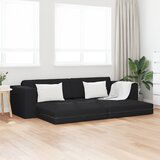 vidaXL tlačna zofe postelja 2-v-1 črna 245x150x60.5 cm tkanina Cene