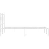 vidaXL Kovinski posteljni okvir z vzglavjem bel 150x200 cm | Shoptok.si