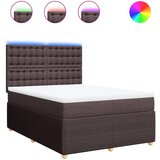 vidaXL Box spring postelja z vzmetnico temno rjava 140x200 cm blago, (21308314) | Shoptok.si