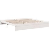  Krevet s regalom z knjige bez madraca bijeli 200x200cm borovina | shoptok.hr