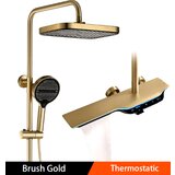  termostatski nadometni tuš set BSE1420 elite edition z led zaslonom | premium linija - brušeno zlato Cene