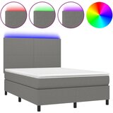 Maison Chic Box spring postelja - Vzmetna postelja z vzmetnico LED temno siva 140x200 cm blago SL15833, (21901217) | Shoptok.si