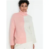 Trendyol Women's White-Pink Turtleneck - Women