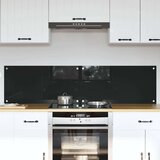 vidaXL Zaščita za kuhinjo Črna 80 x 40 x 0.8 cm kaljeno steklo Cene