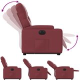  Električni naslonjač na podizanje umjetna koža crvena boja vina | shoptok.hr