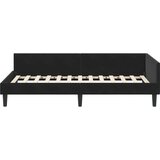 vidaXL Kotni posteljni okvir Črna 80 x 200 cm Samet in inženirski les | Shoptok.si