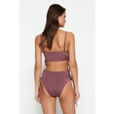Trendyol Brown Tie Detailed High Waist Bikini Bottom | shoptok.hr