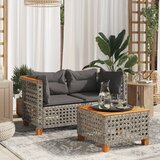  The Living Store Vrtni kotni kavč z blazinami 2 kosa siv poli ratan - Vrtni Kavč, (21479340) | Shoptok.si