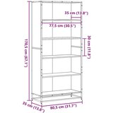 vidaXL Polica za knjige dimljeni hrast 80 5x35x170 5 cm | shoptok.hr