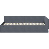  Kutni okvir kreveta Tamno siva 90 cm x 190 cm Baršun | shoptok.hr