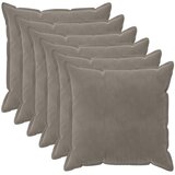  Presvlaka za jastuk 6 pcs HOUTEN Svjetlosiva 55 x 55 cm Baršun | shoptok.hr