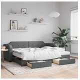 vidaXL Dnevni krevet na razvlačenje tamnosivi 90 x 190 cm od tkanine | shoptok.hr
