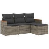  4-dijelni set vrtnih sofa od poliratana s jastucima sivi | shoptok.hr
