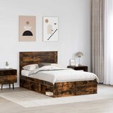  Krevetna konstrukcija s uzglavljem Dimljeni hrast 120 x 200 cm | shoptok.hr