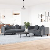  2-dijelni set sofa s jastucima tamnosivi baršunasti | shoptok.hr