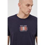 Pepe Jeans Pamučna majica Azzo boja: tamno plava, s tiskom | shoptok.hr