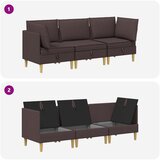  Set namještaja za dnevni boravak 3 pcs Tamno smeđa Tkanina | shoptok.hr