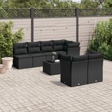  8-dijelni set vrtnih sofa od poliratana s jastucima crni | shoptok.hr