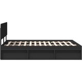  Krevetna konstrukcija Crna 160 x 200 cm Čvrsto borovo drvo | shoptok.hr