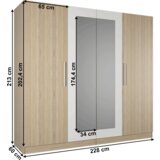 Kondela Garderobna 4 vratna omara, hrast sonoma/bela, MATISA | Shoptok.si